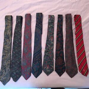 Lot of 8 Silk Ties: Polo, Blass, Ricci, and more